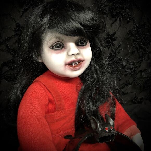 OOAK Creepy Odd 18” Ghostly Vampire Toddler Scary Halloween Horror Art Doll - Picture 7 of 15